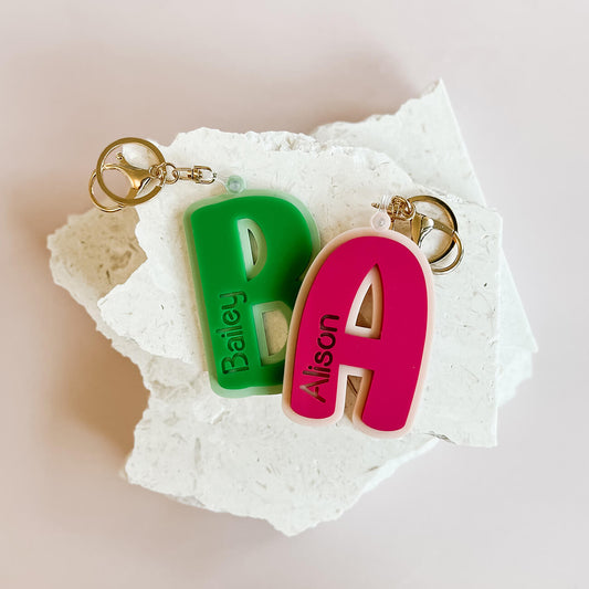 Acrylic Letter Initial Bag Tag / Keyring