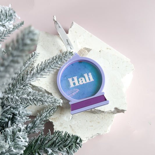 Name Snow Globe Bauble